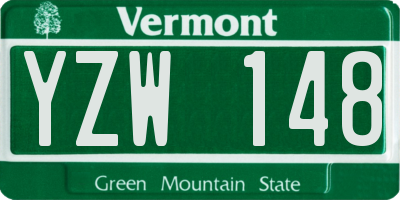VT license plate YZW148