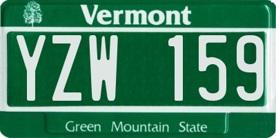 VT license plate YZW159