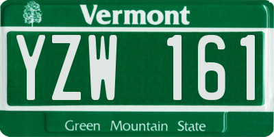 VT license plate YZW161