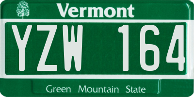 VT license plate YZW164