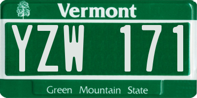 VT license plate YZW171
