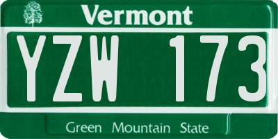 VT license plate YZW173