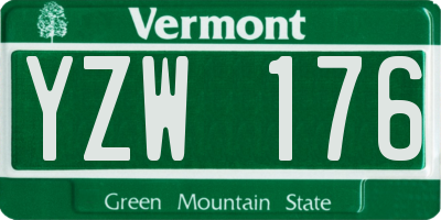 VT license plate YZW176