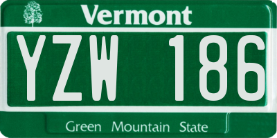 VT license plate YZW186
