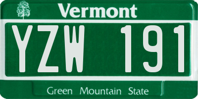 VT license plate YZW191