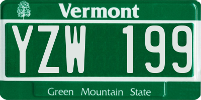 VT license plate YZW199