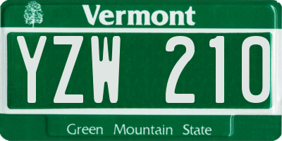 VT license plate YZW210