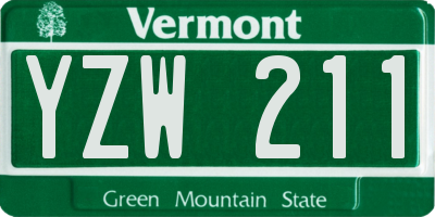 VT license plate YZW211