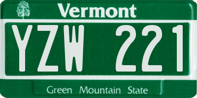VT license plate YZW221