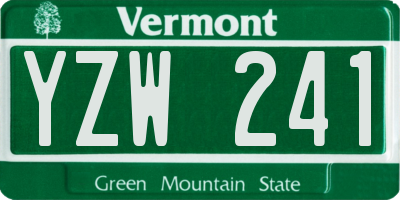VT license plate YZW241