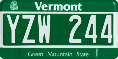 VT license plate YZW244