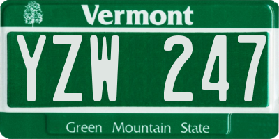 VT license plate YZW247