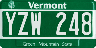 VT license plate YZW248