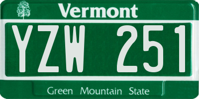 VT license plate YZW251