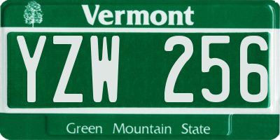 VT license plate YZW256