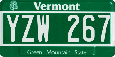 VT license plate YZW267