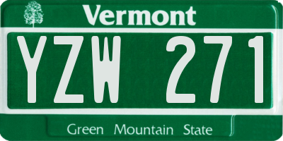 VT license plate YZW271