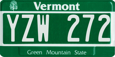 VT license plate YZW272