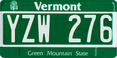 VT license plate YZW276