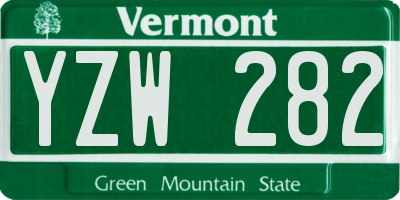 VT license plate YZW282