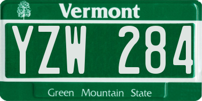 VT license plate YZW284