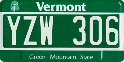 VT license plate YZW306