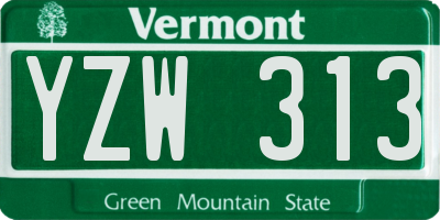 VT license plate YZW313
