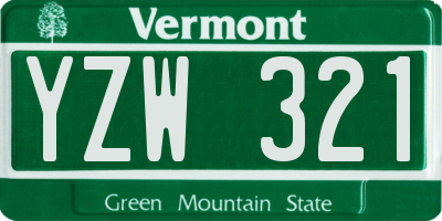VT license plate YZW321