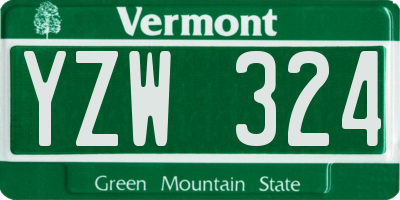 VT license plate YZW324