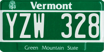 VT license plate YZW328
