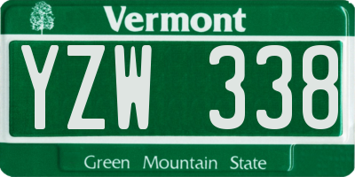 VT license plate YZW338