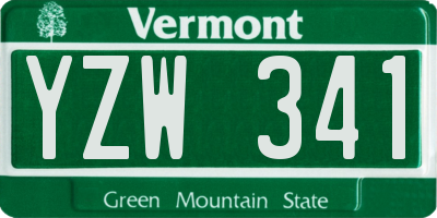 VT license plate YZW341