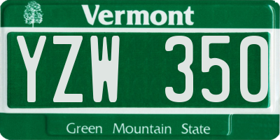 VT license plate YZW350