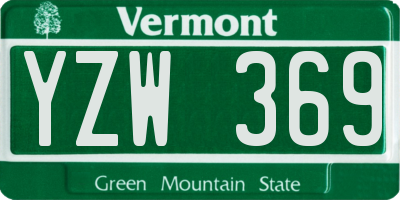 VT license plate YZW369