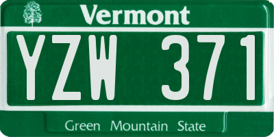 VT license plate YZW371