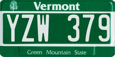 VT license plate YZW379