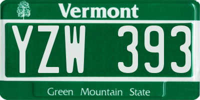 VT license plate YZW393