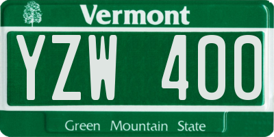 VT license plate YZW400