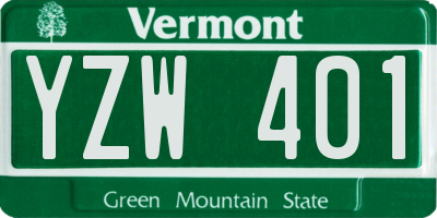 VT license plate YZW401