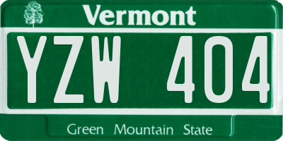 VT license plate YZW404