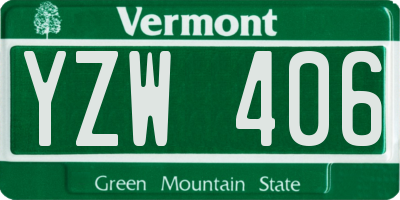 VT license plate YZW406