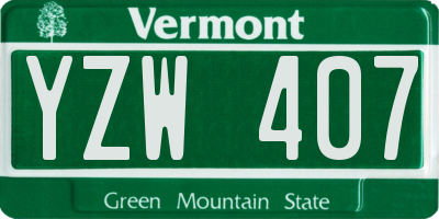 VT license plate YZW407