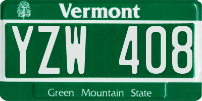 VT license plate YZW408