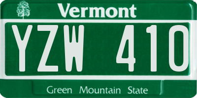 VT license plate YZW410