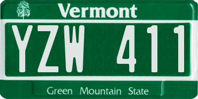 VT license plate YZW411