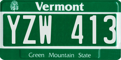 VT license plate YZW413