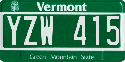 VT license plate YZW415