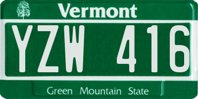VT license plate YZW416