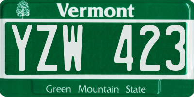 VT license plate YZW423