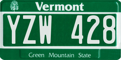 VT license plate YZW428